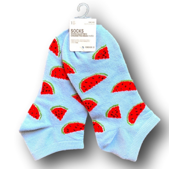 3/$15 Watermelon Funny Novelty Ankle Socks - NWT - Picture 2 of 3